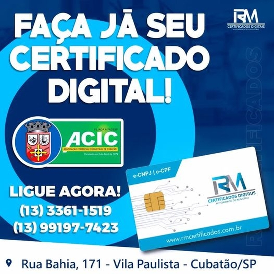 Agora a ACIC pode emitir Certificado Digital. Faça Já o seu!
