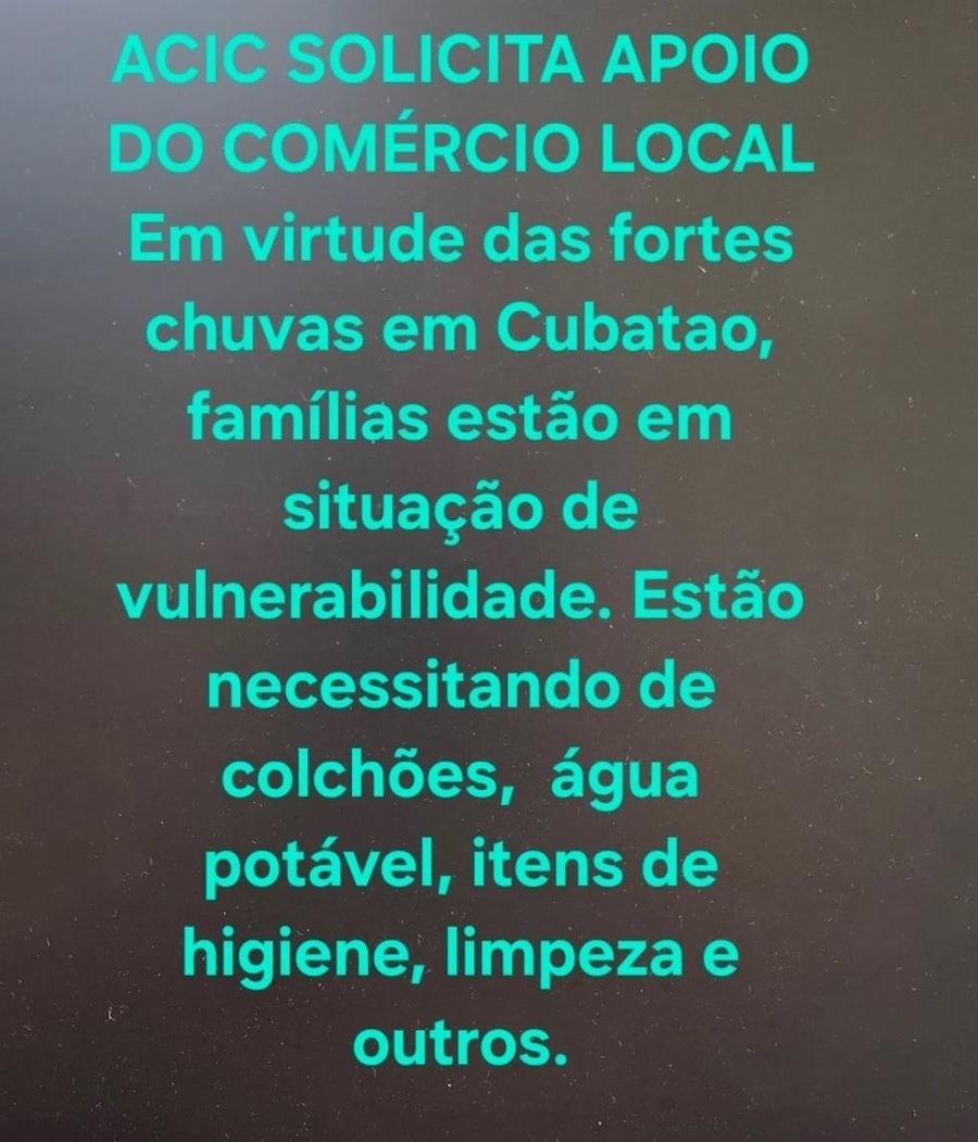 ACIC solicita apoio do Comércio Local