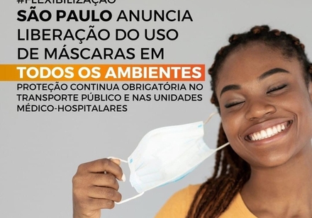 Máscara deixa de ser obrigatória em ambientes fechados de todo o estado de São Paulo