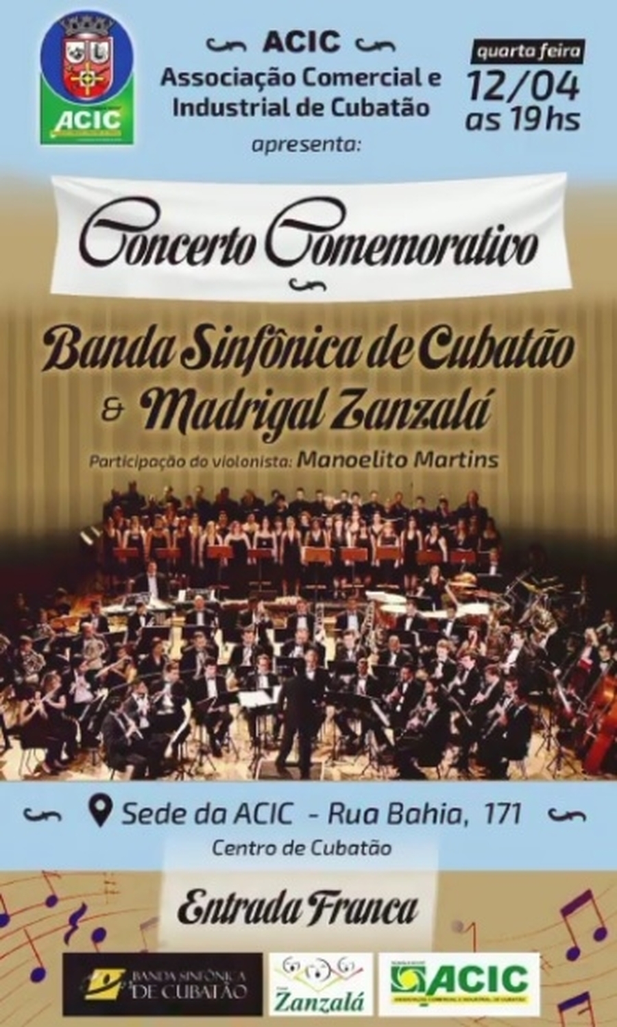 Concerto Comemorativo - Banda Sinfônica de Cubatão e Madrigal Zanzalá